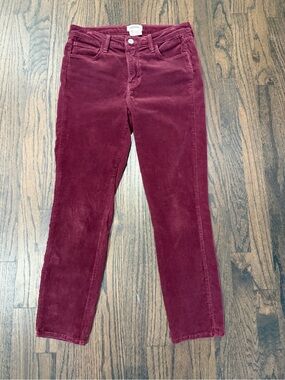 L'AGENCE Skinny Corduroy Jeans in Burgundy